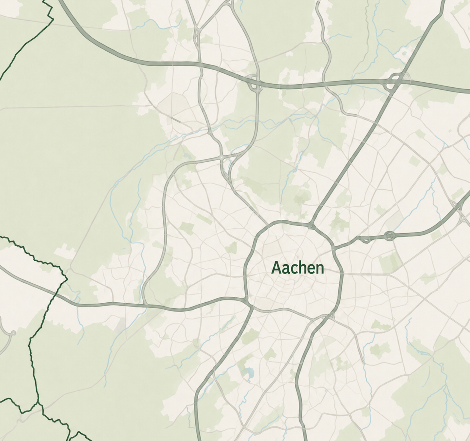 Karte des Einzugsgebiets rund um Aachen